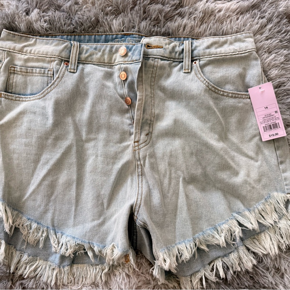 Wild Fable Light Blue Frayed Jean Shorts